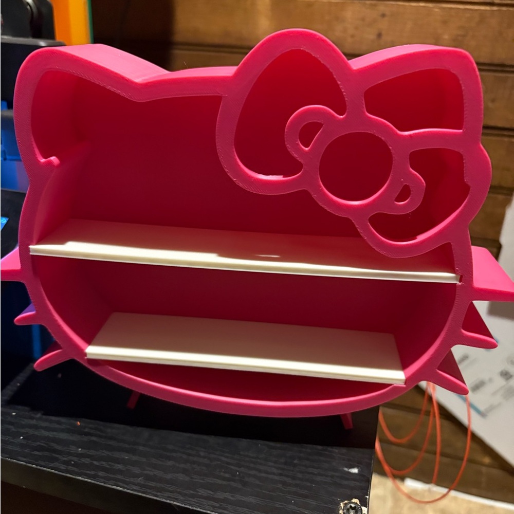 Pink Hello Kitty Shaped Shelf Organizer 3D printed